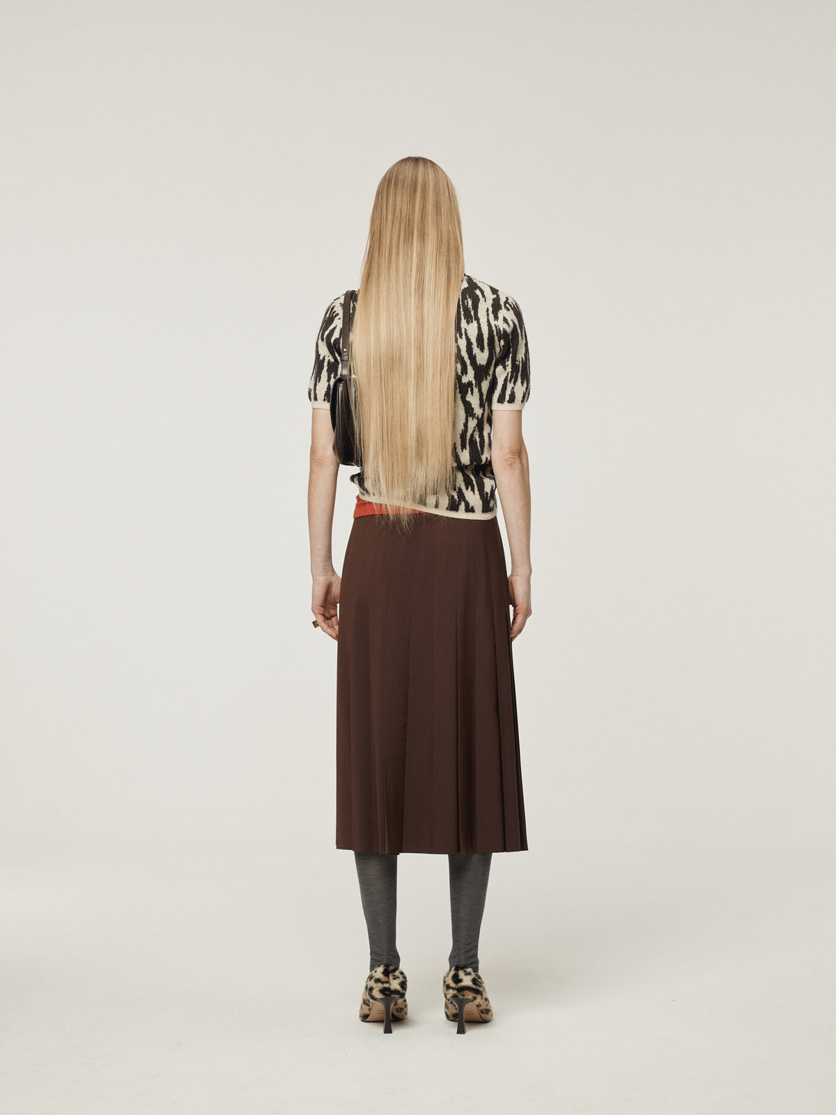 Recto - Pleated Wrap Skirt (Vintage Brown) product image 4 | TRAB K-Fashion Australia