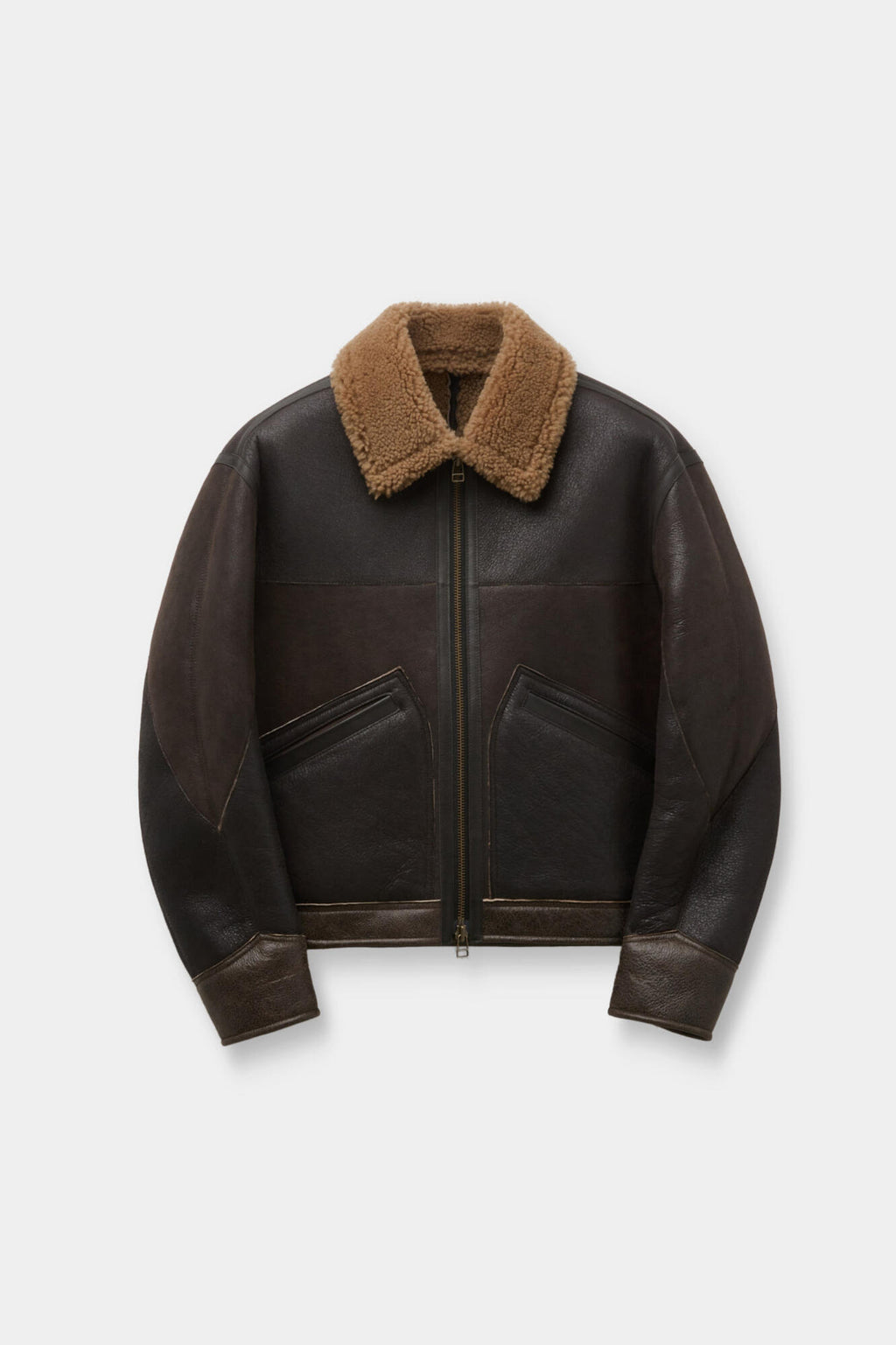 Coor - Multi Color Patchwork Shearling Jacket (Multi Brown) product image 1 | TRAB K-Fashion Australia