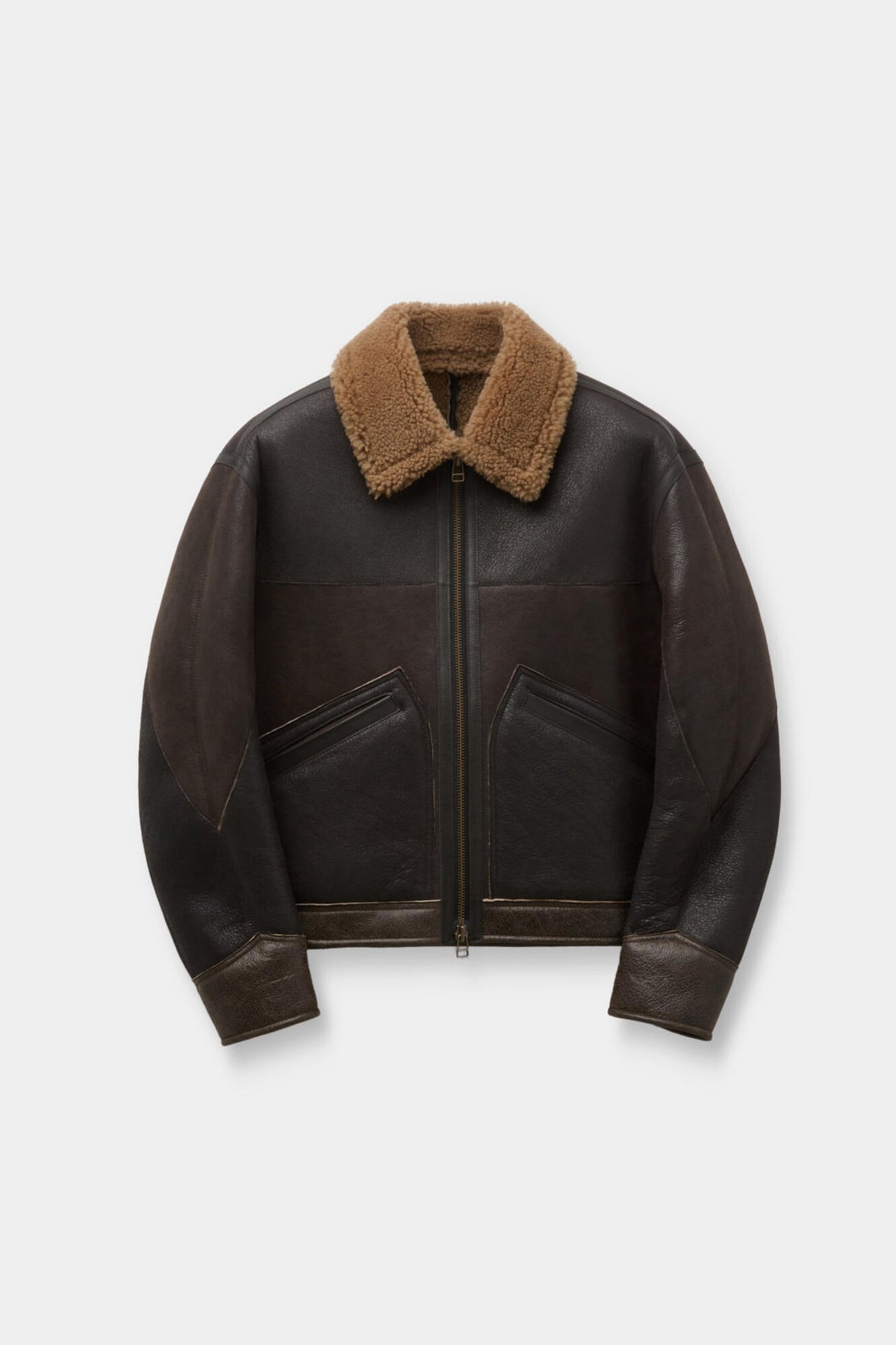 Coor - Multi Color Patchwork Shearling Jacket (Multi Brown) product image 1 | TRAB K-Fashion Australia