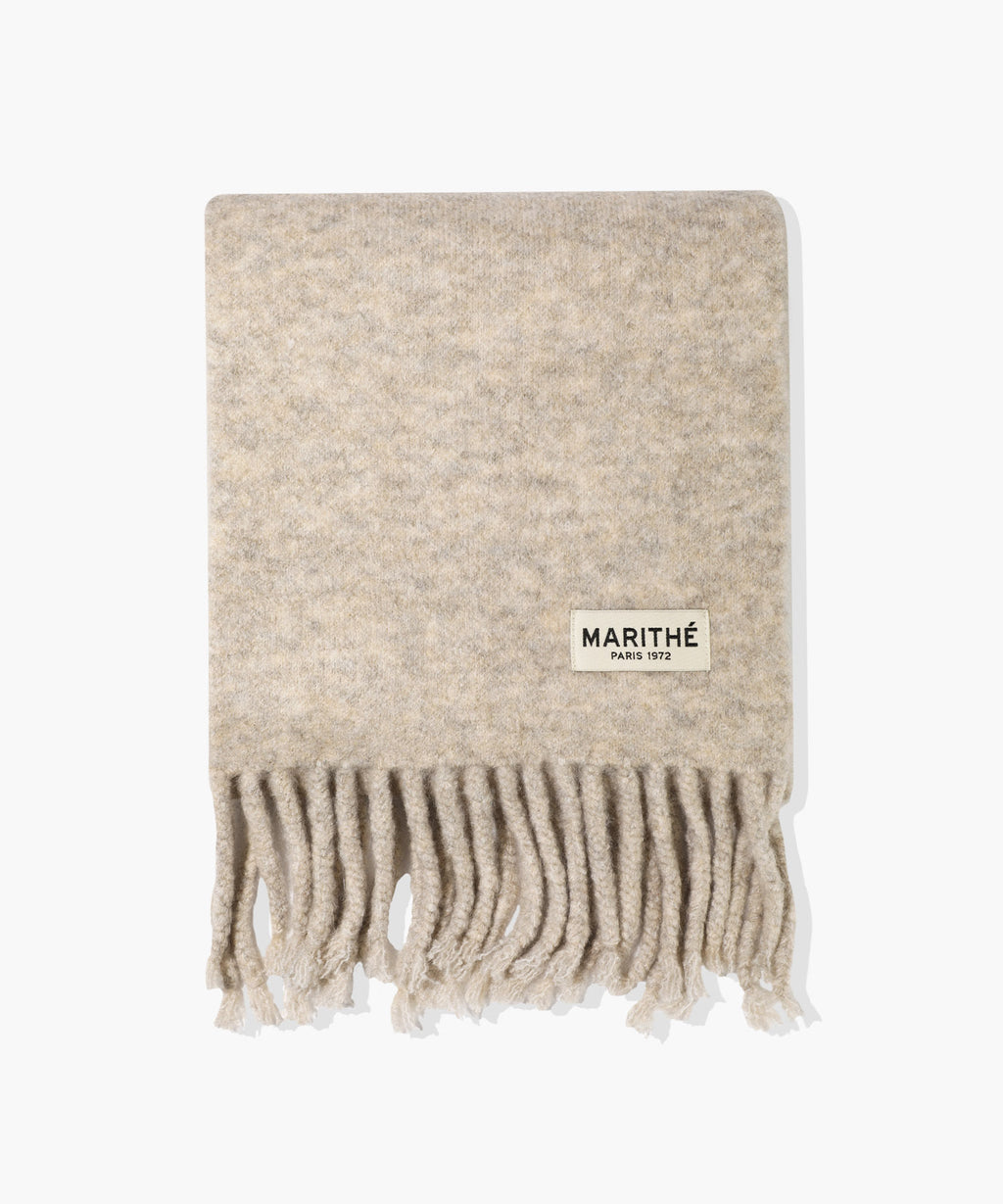 Marithe & Francois Girbaud - Fuzzy Solid Knit Muffler (Oatmeal) product image 2 | TRAB K-Fashion Australia