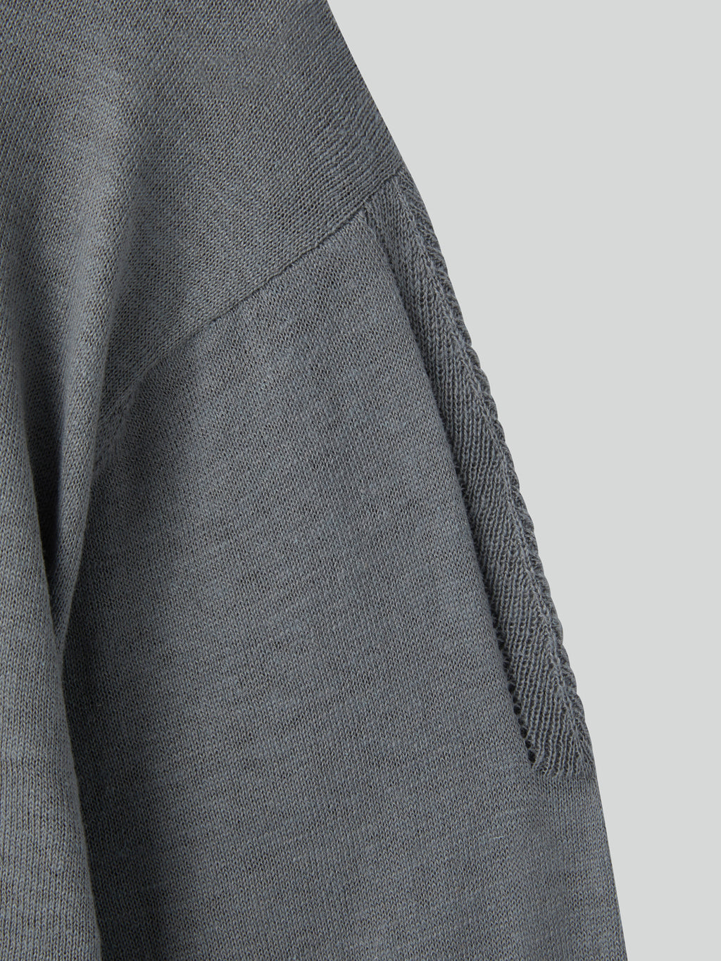 Recto - Silk-Linen Cuffs Detail Knit Top (Cool Grey) product image 6 | TRAB K-Fashion Australia