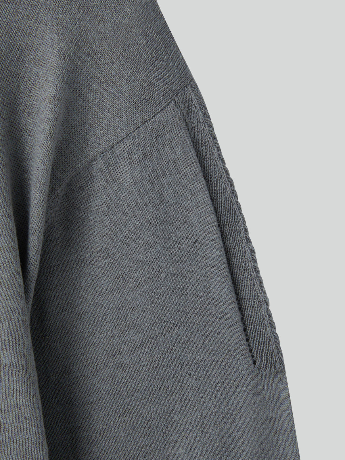 Recto - Silk-Linen Cuffs Detail Knit Top (Cool Grey) product image 6 | TRAB K-Fashion Australia