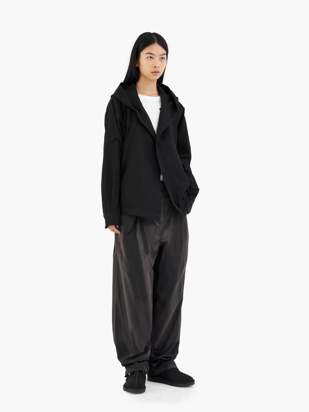 Jiyong Kim - Sun-Bleached Belted Wide Trousers (Black) product image 2 | TRAB K-Fashion Australia