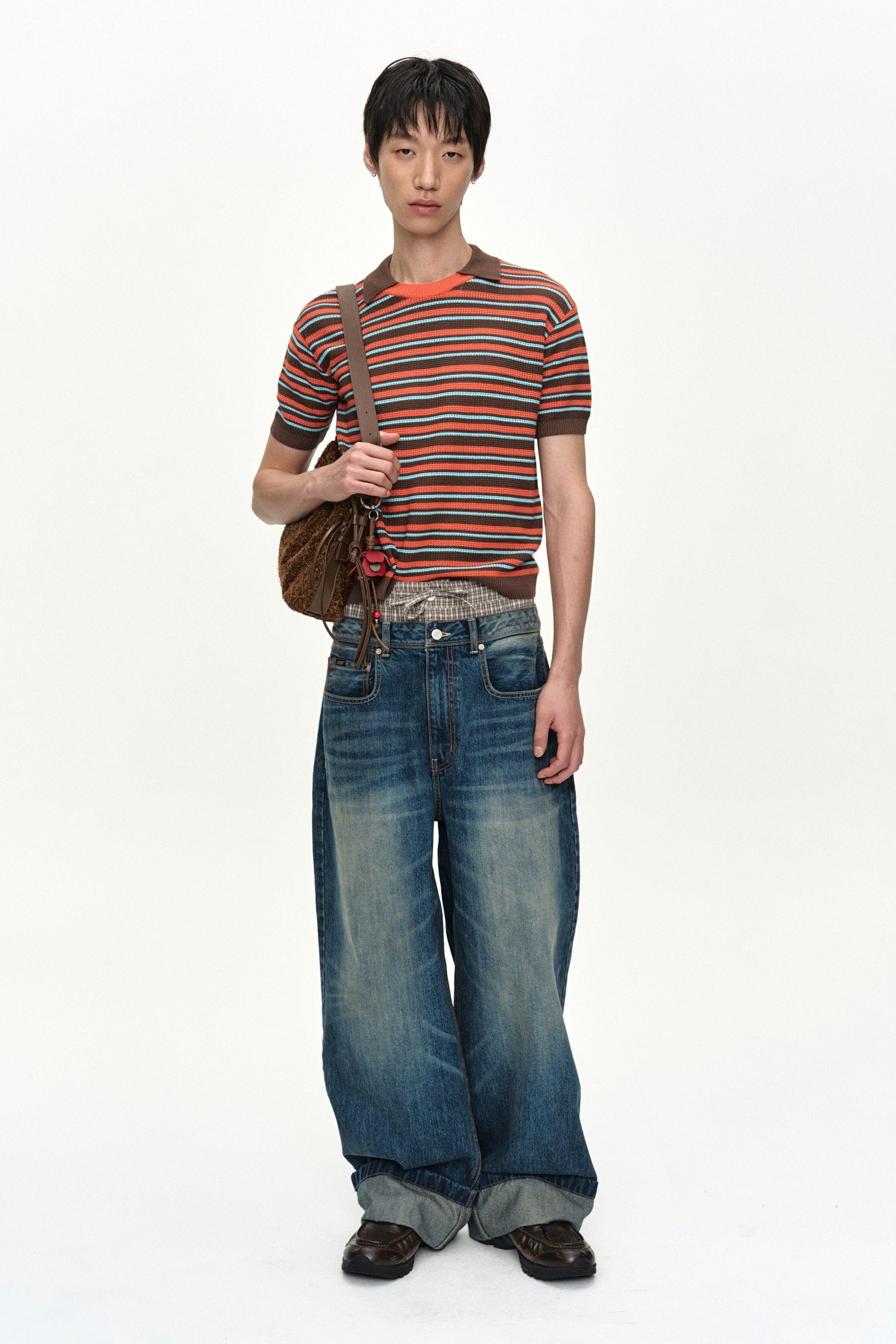 Andersson Bell - Unisex Trunk Layered Wide-Leg Jeans (Blue) product image 1 | TRAB K-Fashion Australia