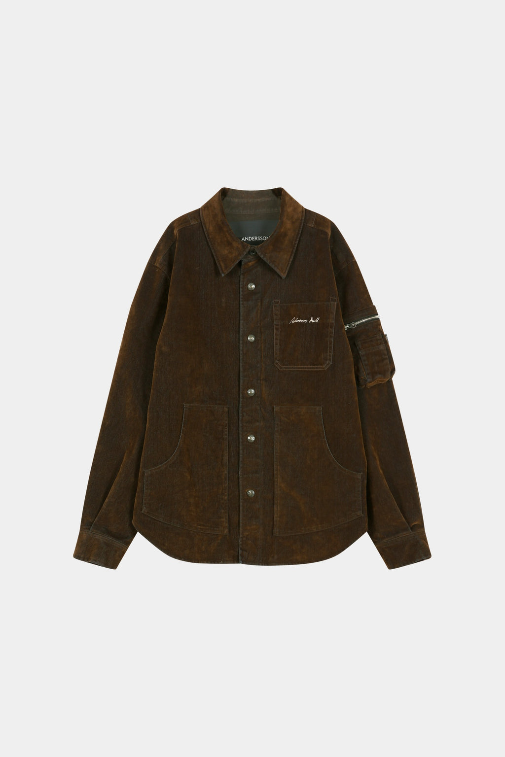 Andersson Bell - Flock Velvet Padded Shirt (Brown) product image 12 | TRAB K-Fashion Australia