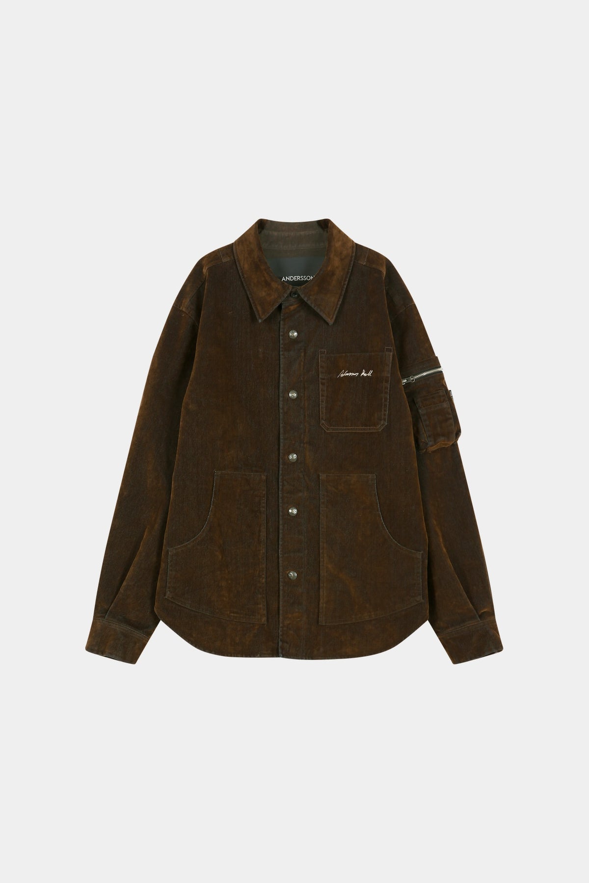 Andersson Bell - Flock Velvet Padded Shirt (Brown) product image 12 | TRAB K-Fashion Australia