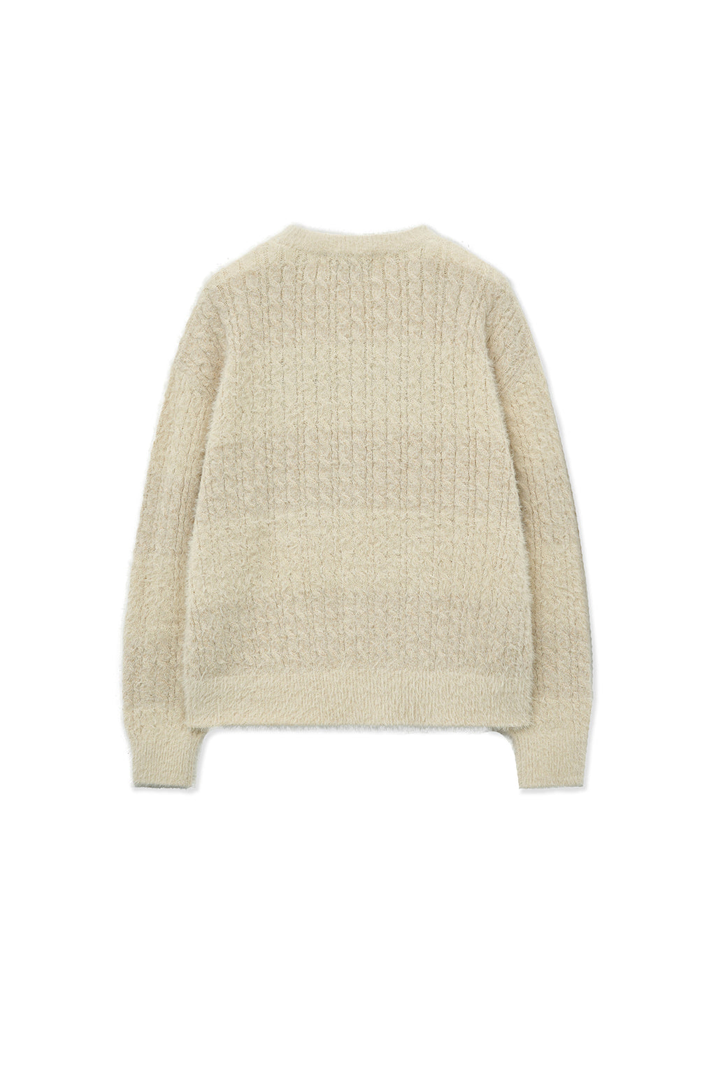 Matin Kim - Hairy Cable Knit Pullover (Light Beige) product image 3 | TRAB K-Fashion Australia