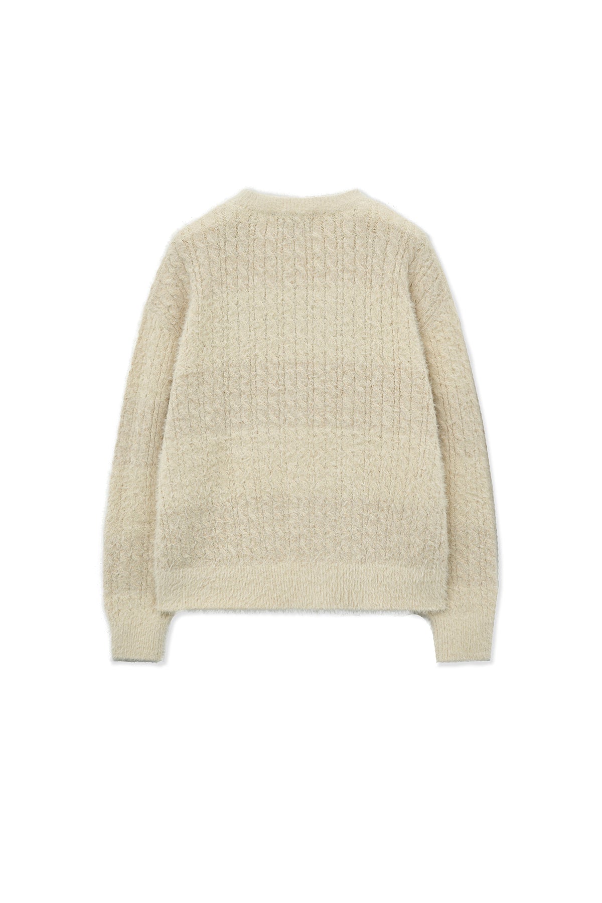 Matin Kim - Hairy Cable Knit Pullover (Light Beige) product image 3 | TRAB K-Fashion Australia