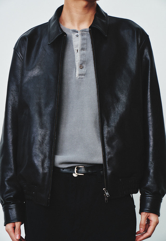 Art if acts - Lambskin Leather Blouson (Black) product image 7 | TRAB K-Fashion Australia