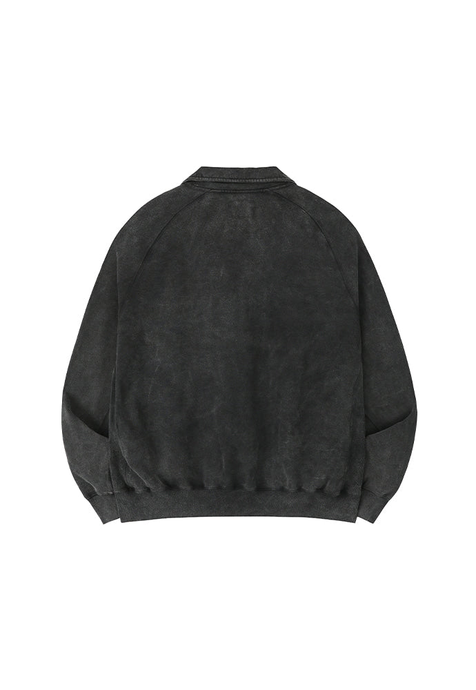 Art if acts - Garment Dyed Half Zipup Sweat (Faded Charcoal) product image 8 | TRAB K-Fashion Australia