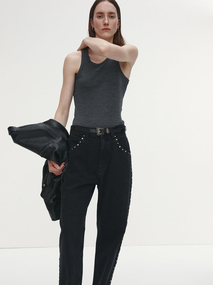 Tonywack - Super Fine Wool Ribbed Sleeveless Japanese Fabric (Charcoal) product image 3 | TRAB K-Fashion Australia