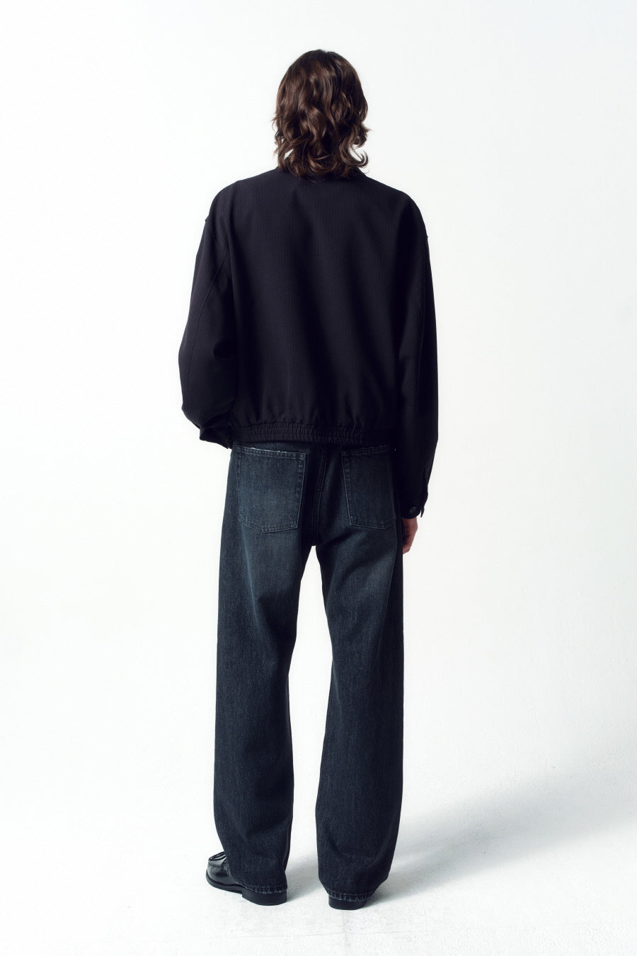 Insilence - Semi-Wide Denim Pants (Dark Grey) product image 3 | TRAB K-Fashion Australia