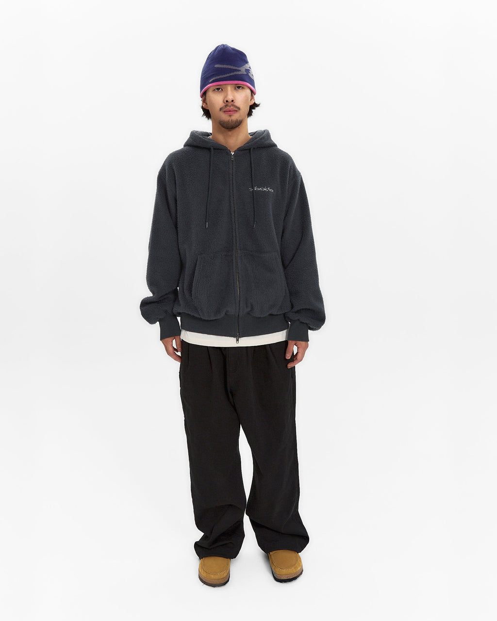 yeseyesee - Y.E.S Brushed Zip Up Hoodie (Charcoal) product image 7 | TRAB K-Fashion Australia