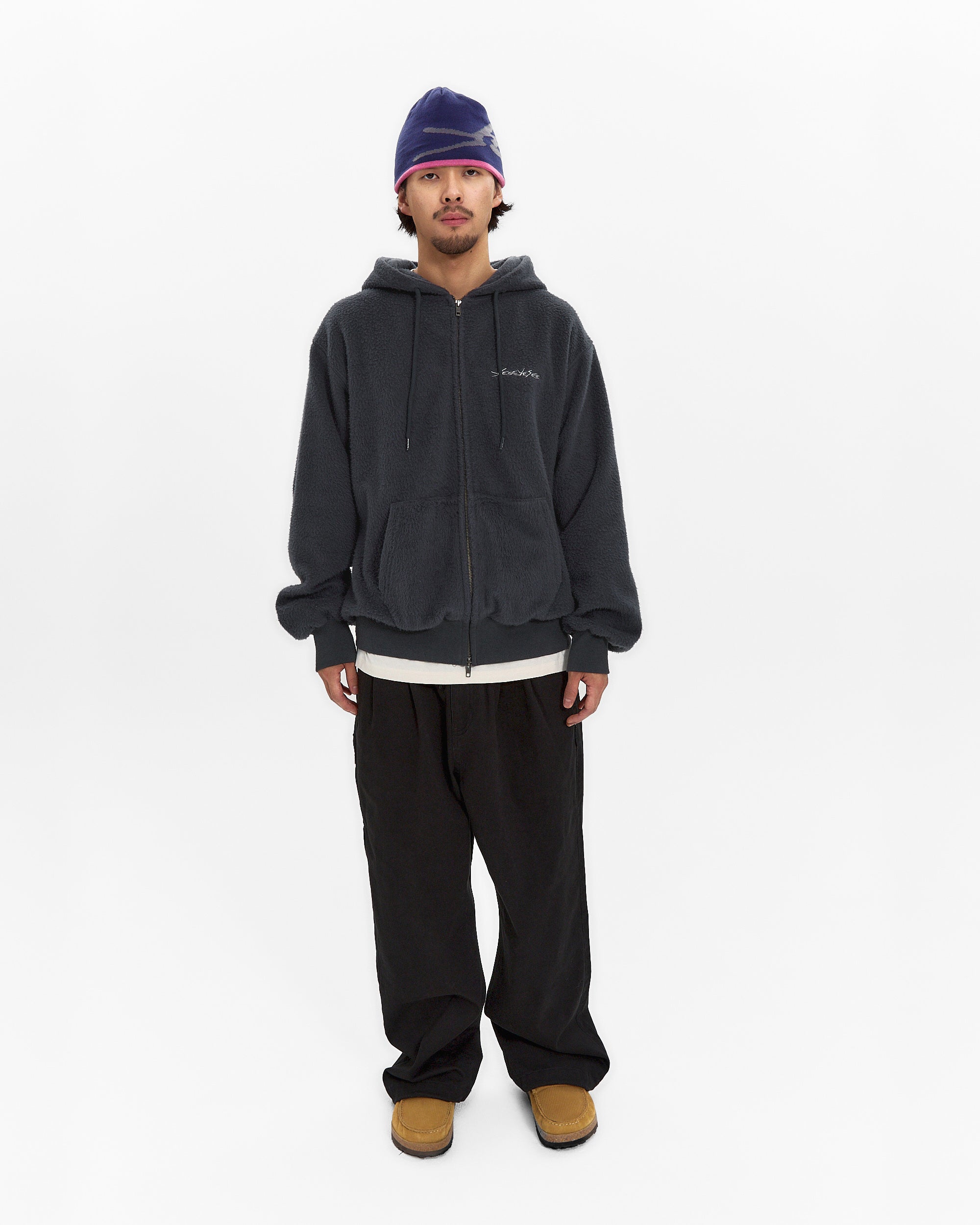 yeseyesee - Y.E.S Brushed Zip Up Hoodie (Charcoal) product image 7 | TRAB K-Fashion Australia