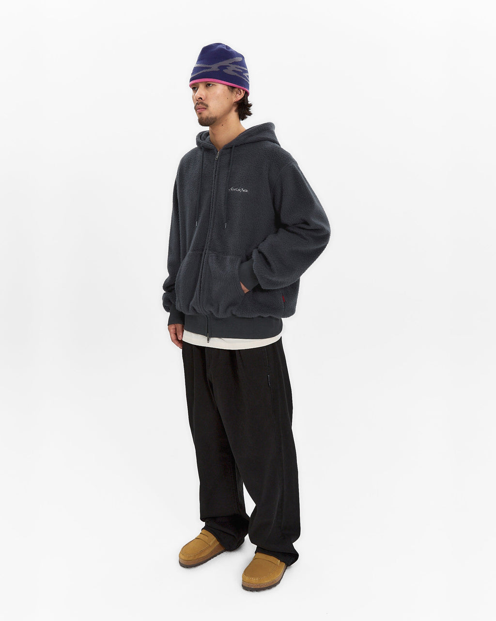 yeseyesee - Y.E.S Brushed Zip Up Hoodie (Charcoal) product image 9 | TRAB K-Fashion Australia
