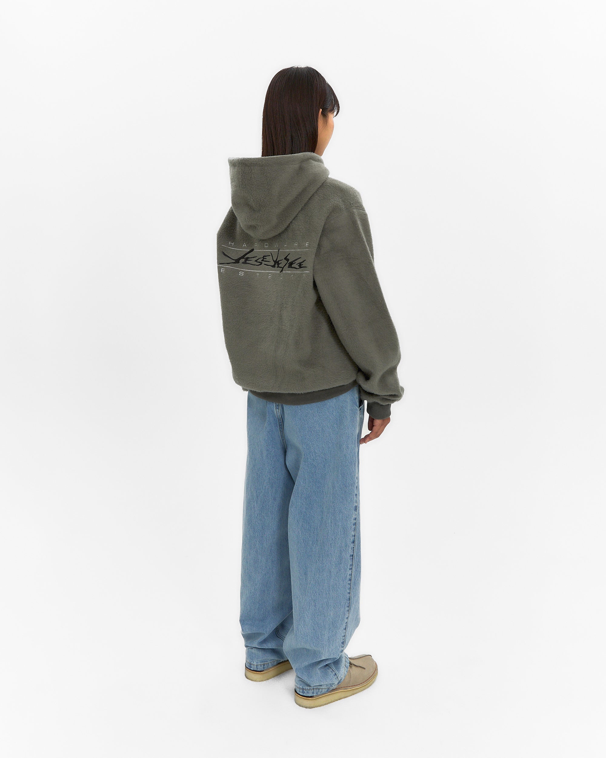 yeseyesee - Y.E.S Brushed Zip Up Hoodie (Khaki) product image 9 | TRAB K-Fashion Australia