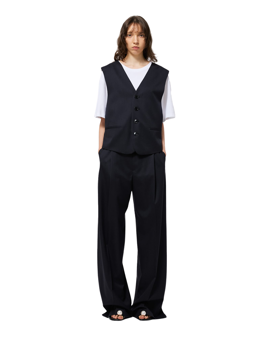 Kimhe Kim - Belted Wide Pants (Navy) product image 2 | TRAB K-Fashion Australia