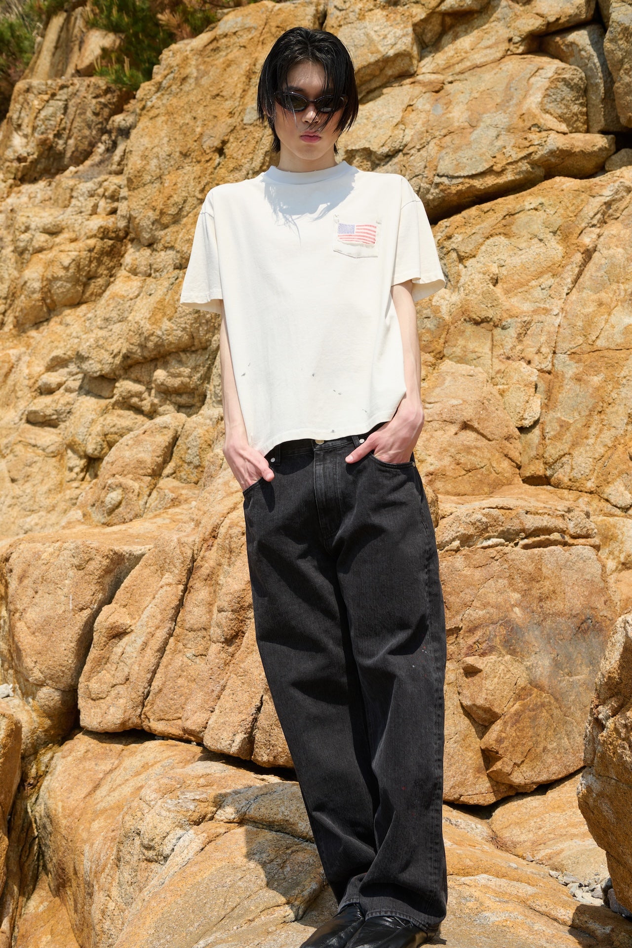 STU - Straight Paint Denim Pants (Grey) product image 9 | TRAB K-Fashion Australia