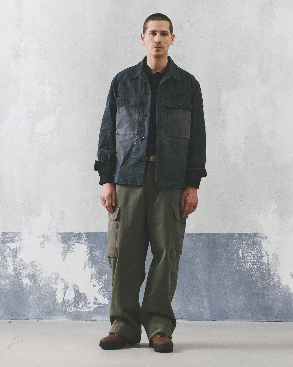 Eastlogue - Peace Symbol Damage Shirts (Vintage Charcoal) product image 1 | TRAB K-Fashion Australia