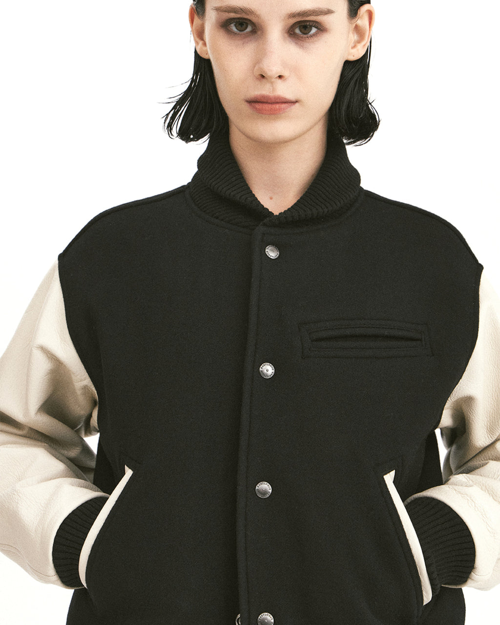 Eastlogue - Stadium Jumper (Black Melton Wool) product image 3 | TRAB K-Fashion Australia