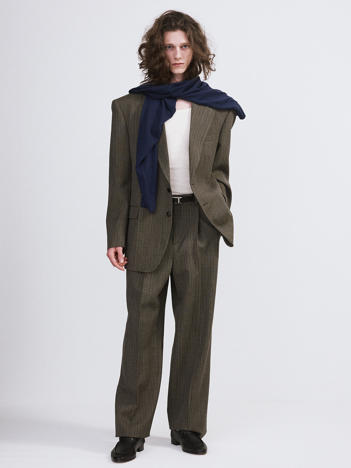 Recto - Broken Harringbone Suit Jacket (Dark Khaki) product image 2 | TRAB K-Fashion Australia