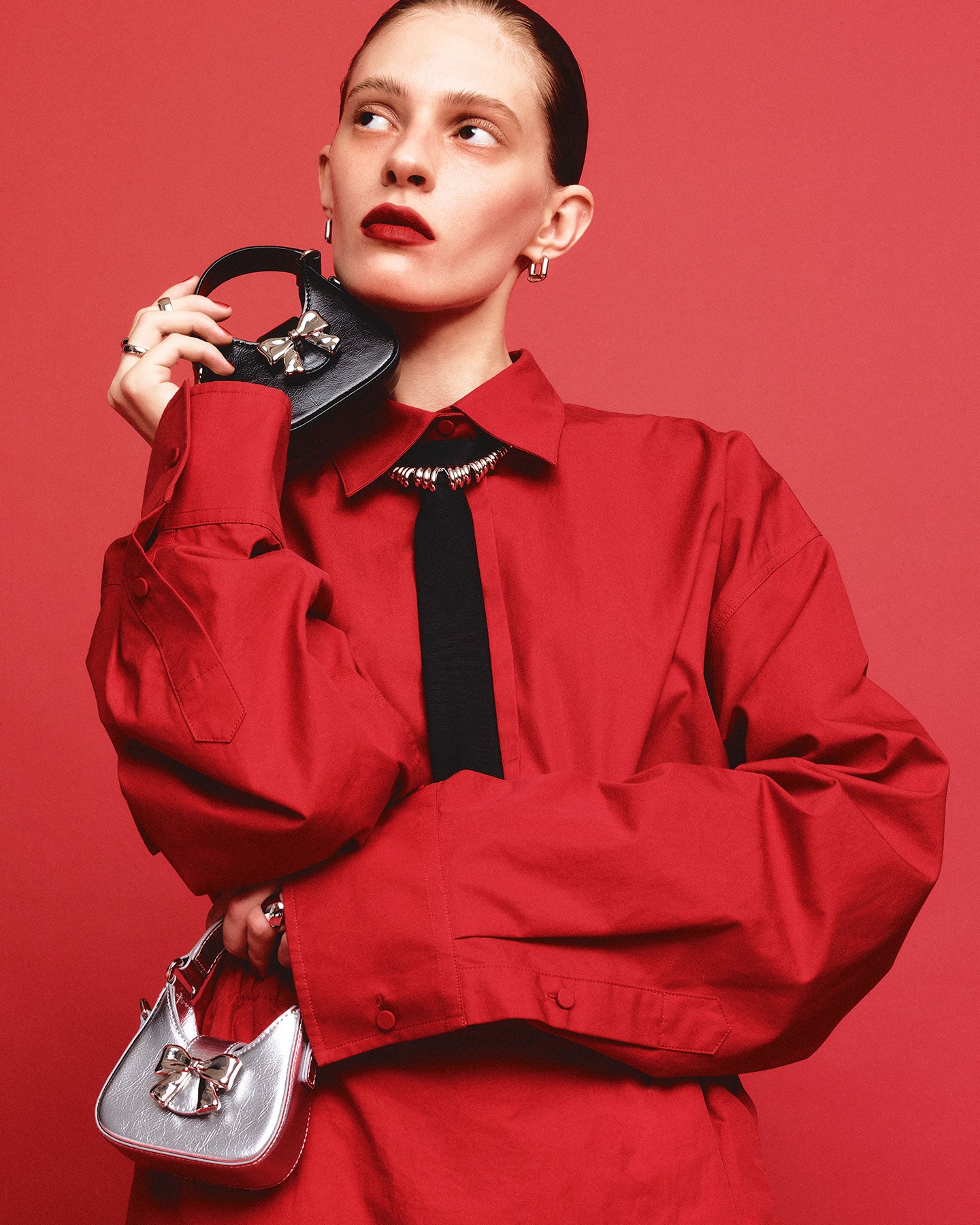 Numbering - Ribbon Mini Hobo Bag #1071 product image 1 | TRAB K-Fashion Australia