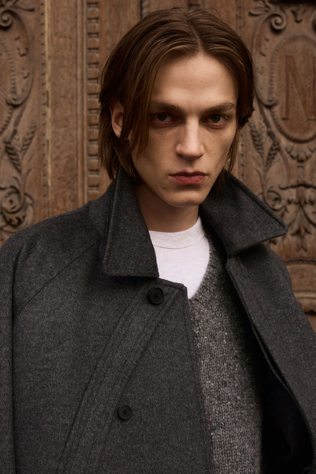 STU - Curved Double Line Mac Coat In Cashmere (Charcoal) product image 9 | TRAB K-Fashion Australia