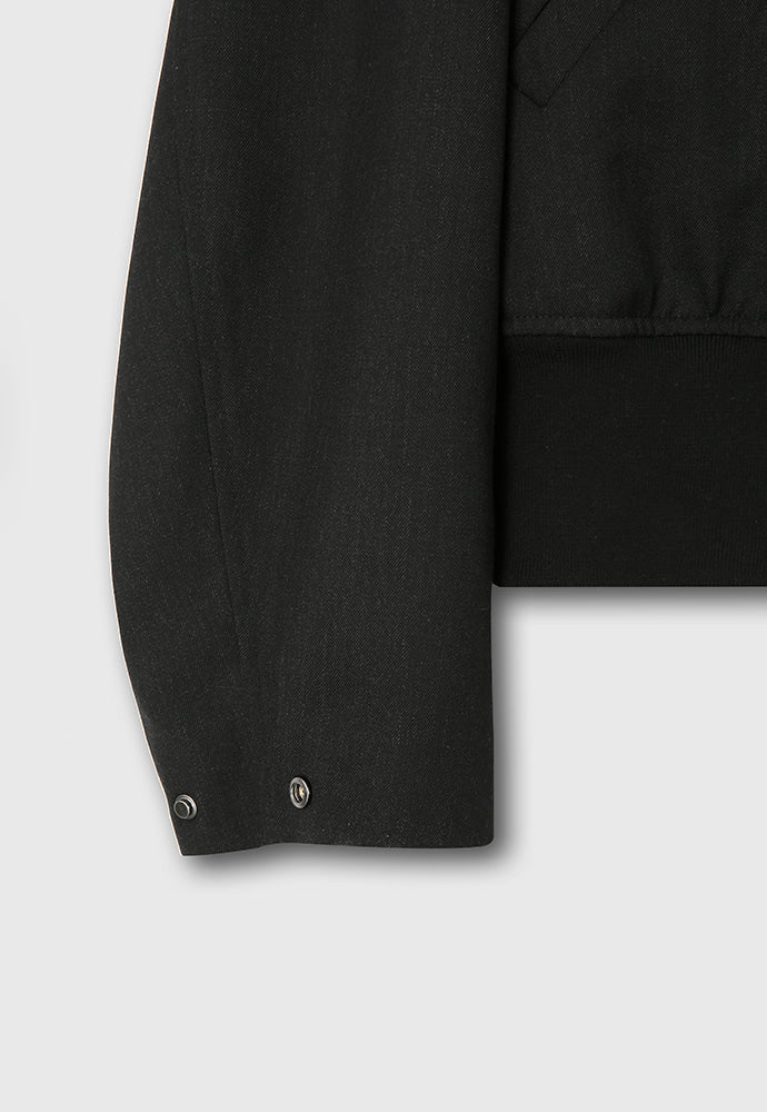 Tonywack - Hard Twist Wool Cropped Bomber Jacket (Dark Charcoal) product image 15 | TRAB K-Fashion Australia