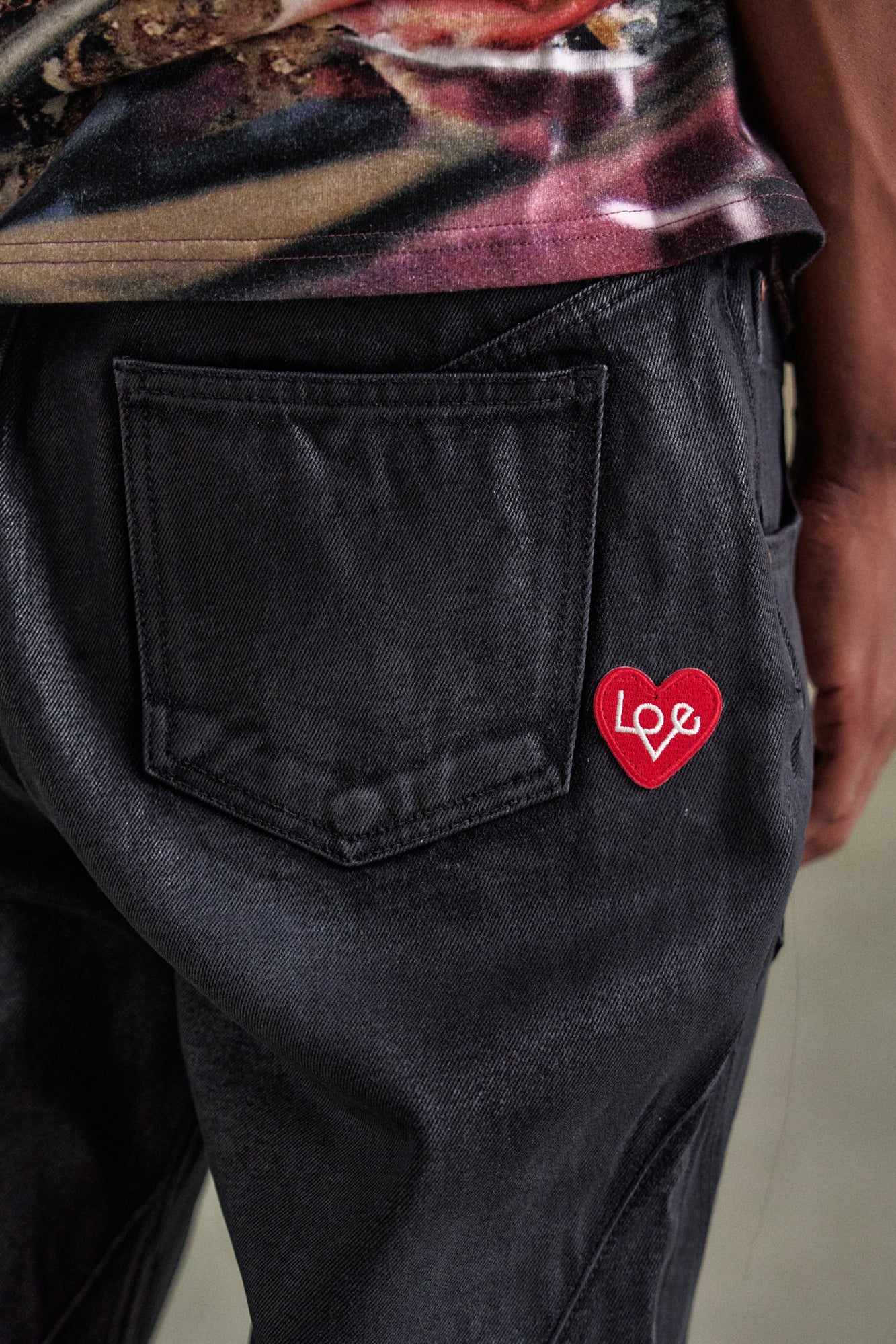 Andersson Bell - Adsb Patch Spray Washed Wide Leg Jeans (Black) product image 5 | TRAB K-Fashion Australia