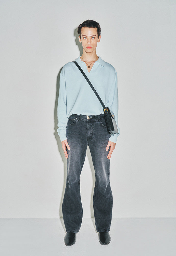 Tonywack - High Count Whole Garment Saddle Neck Knit (Baby Blue) product image 1 | TRAB K-Fashion Australia