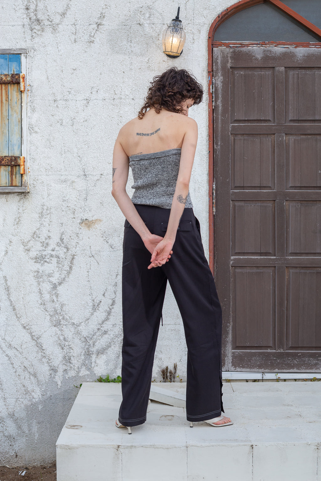 Matin Kim - Button Point String Wide Pants (Black) product image 11 | TRAB K-Fashion Australia