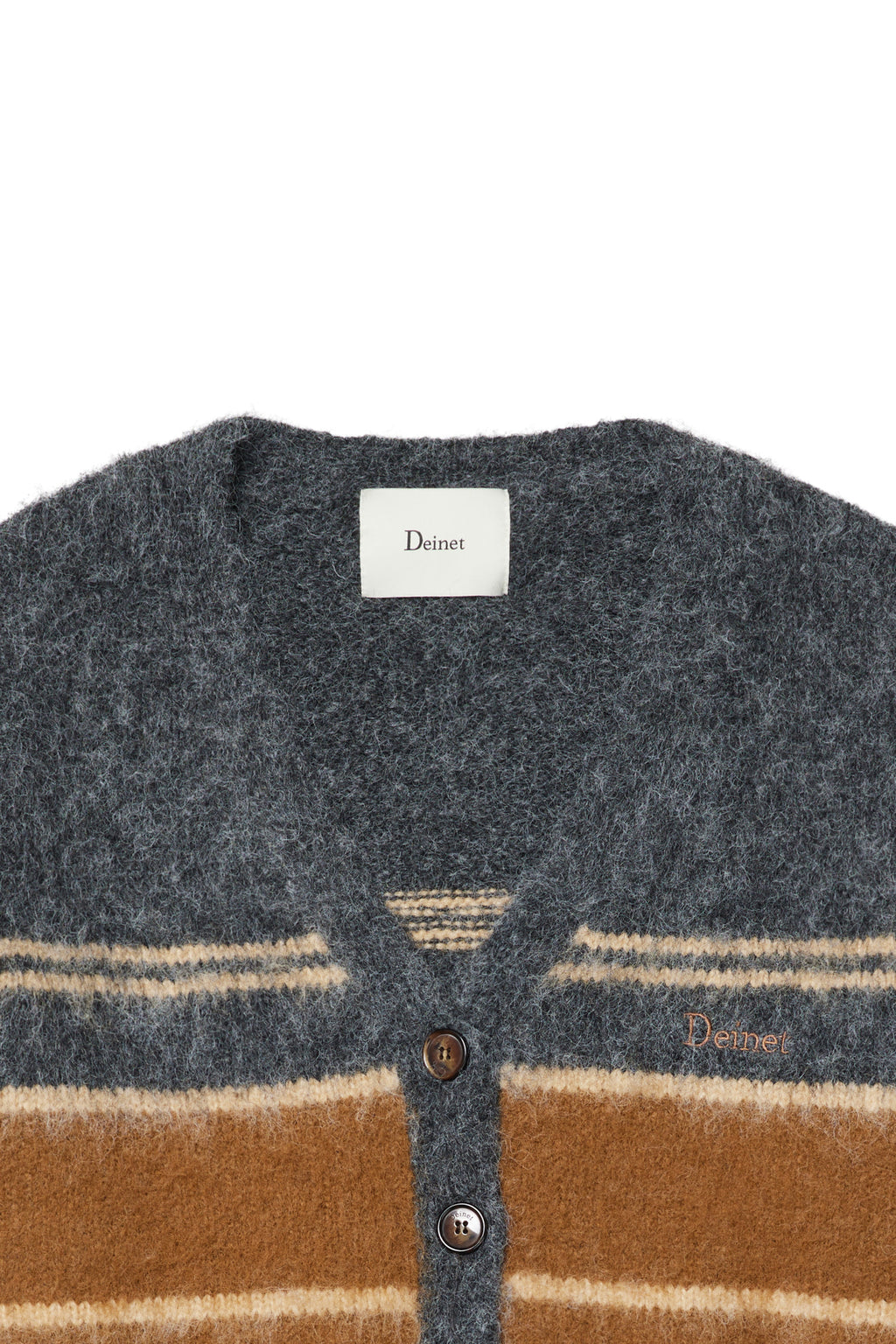 Deinet - Wool Blended Stripe Knit Cardigan (Grey) product image 9 | TRAB K-Fashion Australia