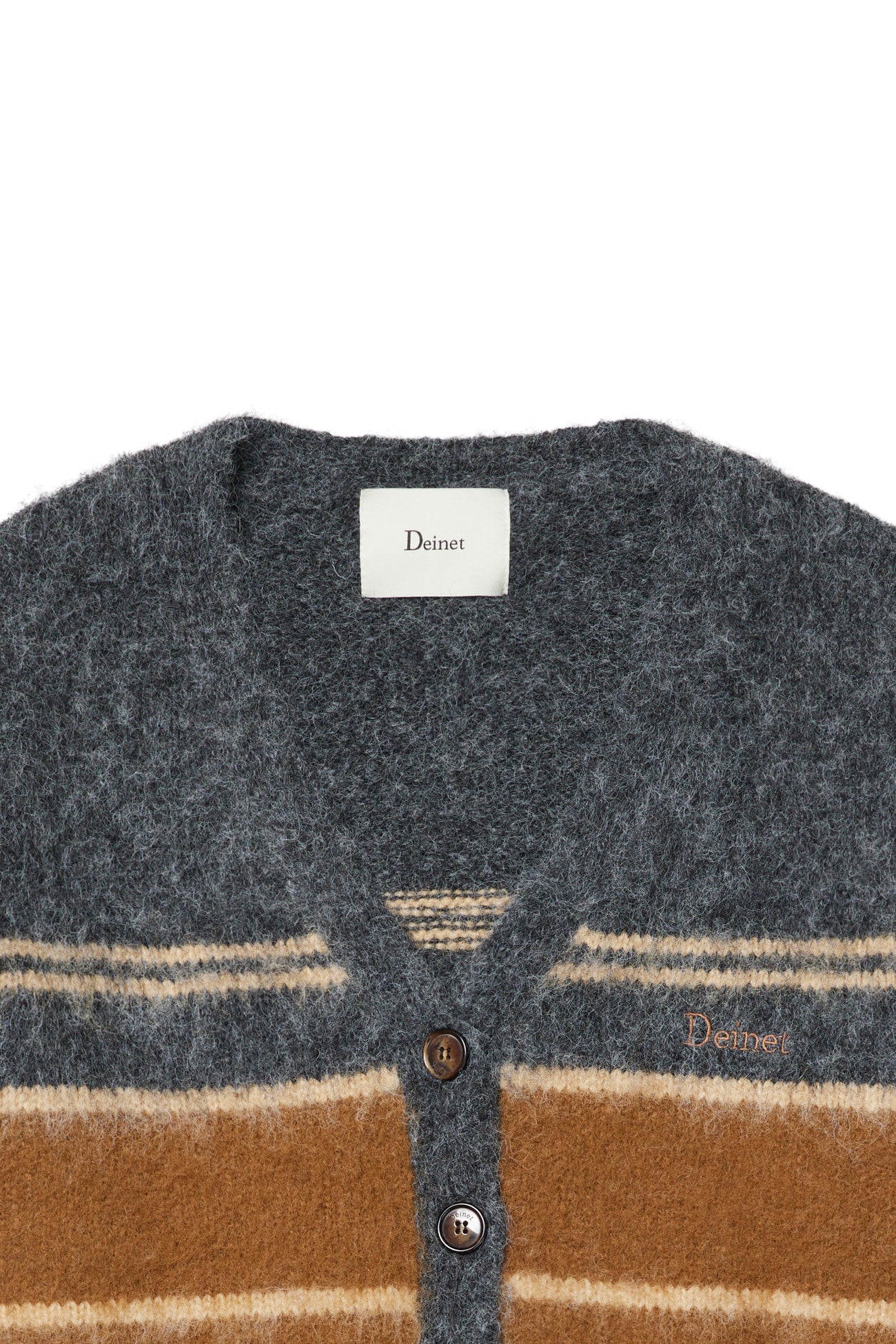 Deinet - Wool Blended Stripe Knit Cardigan (Grey) product image 9 | TRAB K-Fashion Australia