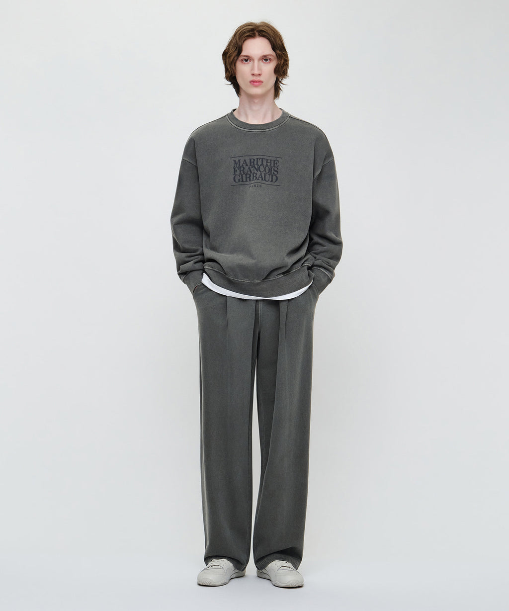 Marithe & Francois Girbaud - Crack Classic Logo Dyeing Oversized Sweatshirt (Charcoal) product image 4 | TRAB K-Fashion Australia