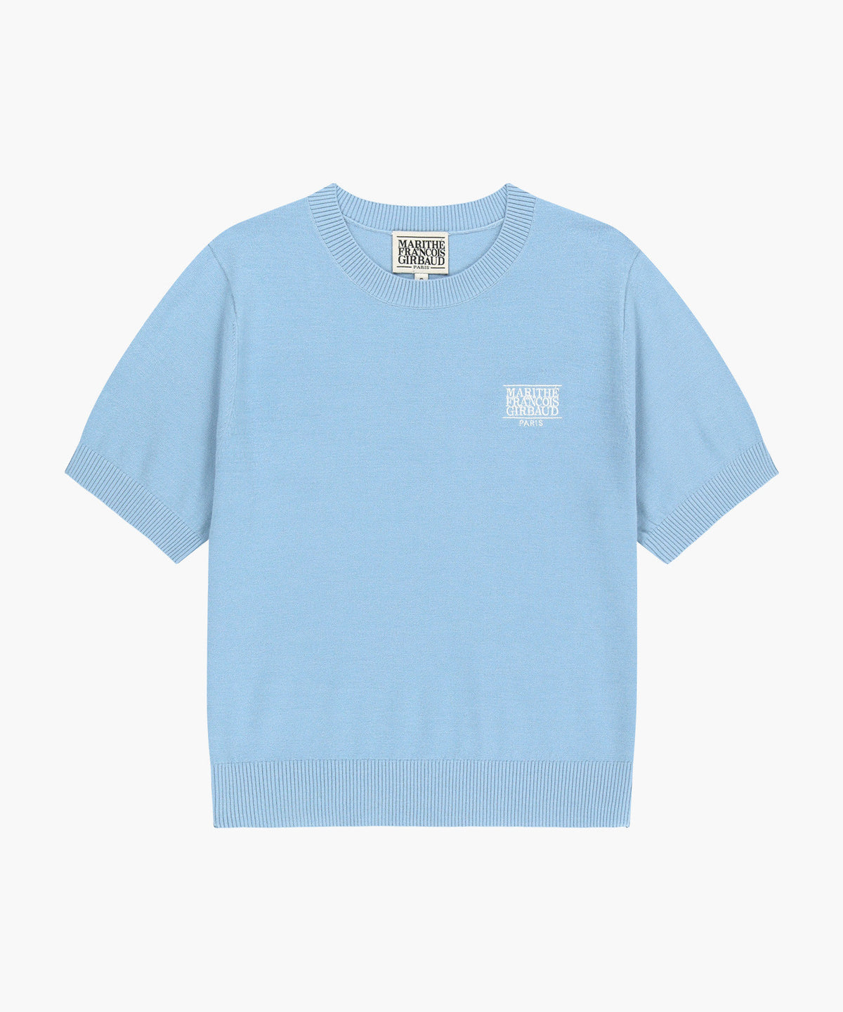 Marithe & Francois Girbaud - Small Classic Logo Half Knit Pullover (Sky Blue) product image 6 | TRAB K-Fashion Australia