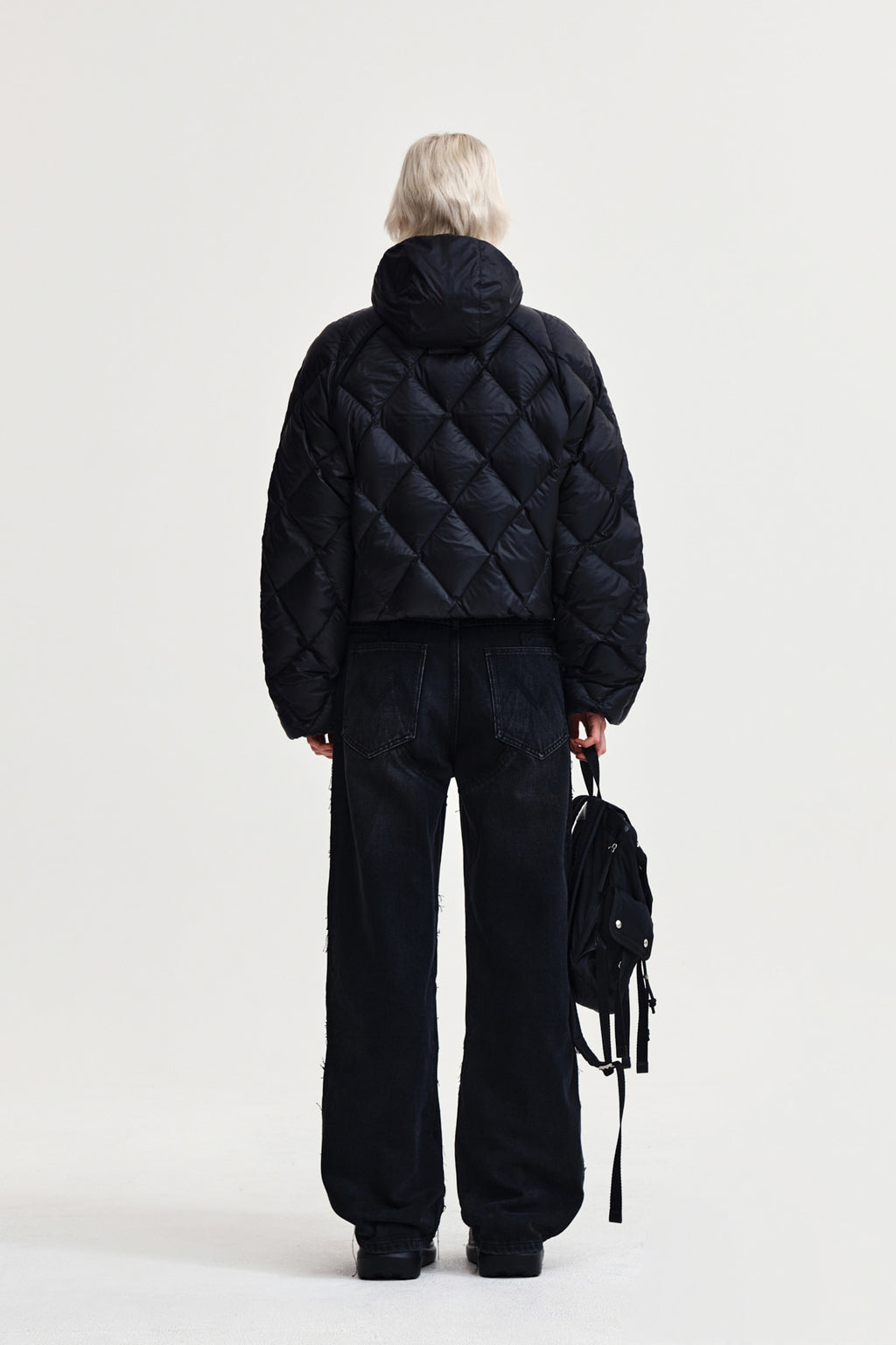 Matin Kim - Quilting Hoody Lightweight Jumper (down Blended) (Black) product image 7 | TRAB K-Fashion Australia