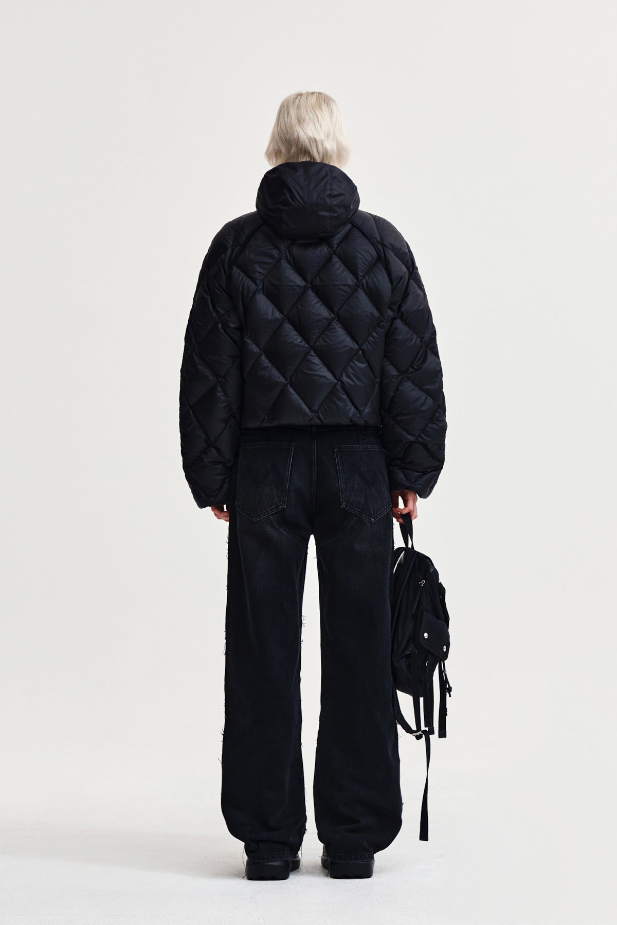 Matin Kim - Quilting Hoody Lightweight Jumper (down Blended) (Black) product image 7 | TRAB K-Fashion Australia