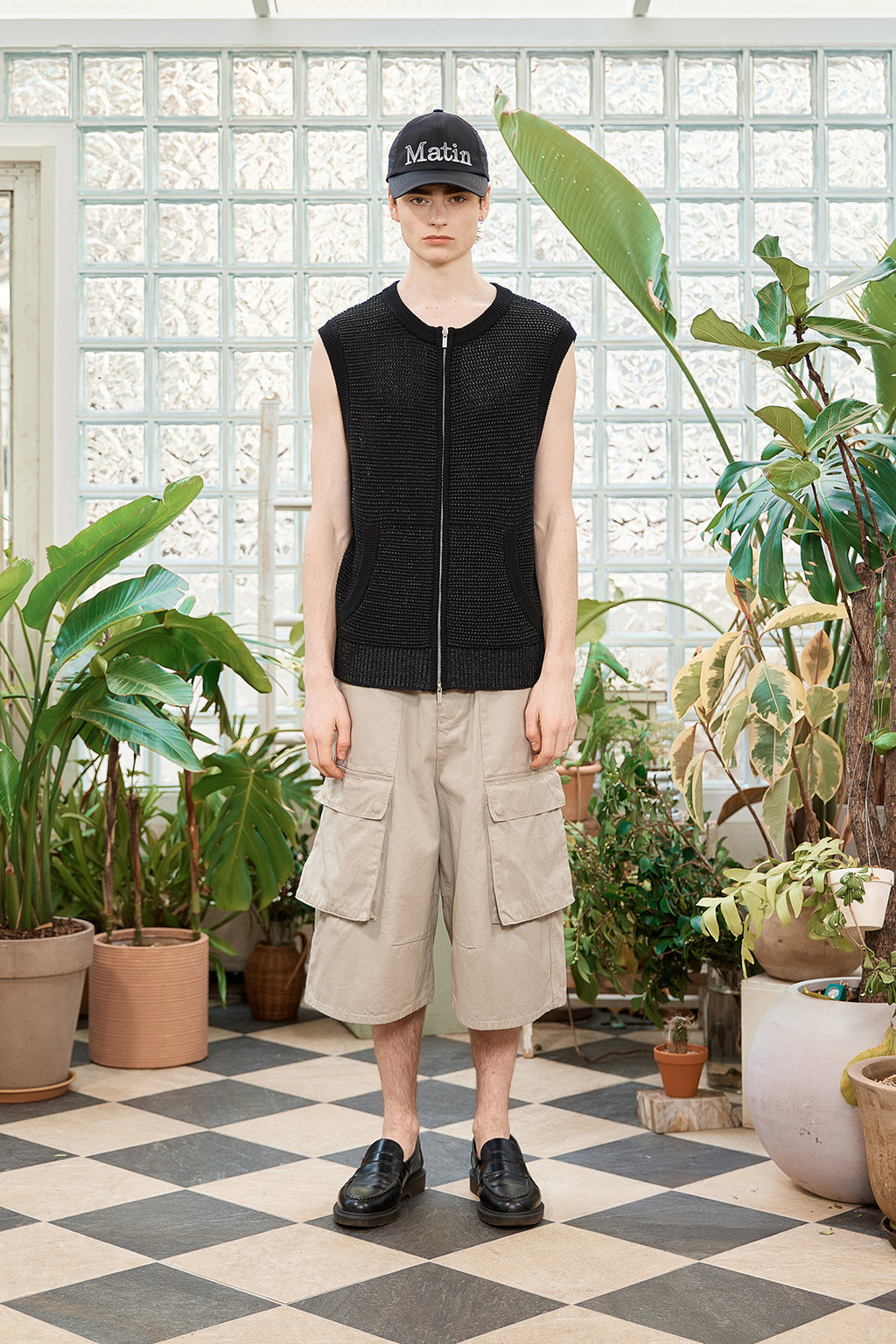 Matin Kim - Two Tone Mesh Knit Vest (Black) product image 6 | TRAB K-Fashion Australia