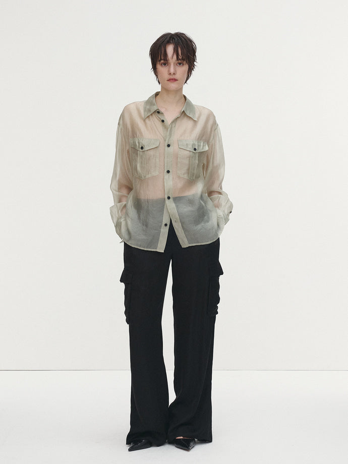 Tonywack - Oversized Sheer Shirt (Pale Green) product image 2 | TRAB K-Fashion Australia