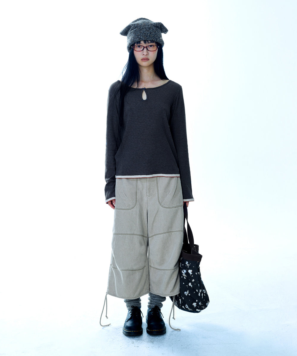 Coyseio - Oxford Zigzag Pants (Beige) product image 12 | TRAB K-Fashion Australia