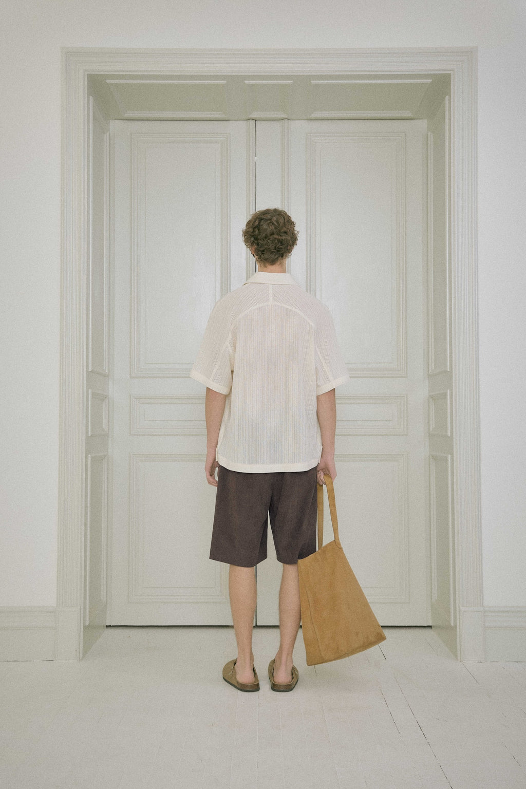 STU - Back Raglan Embo Stripe Shirt (Ivory) product image 3 | TRAB K-Fashion Australia