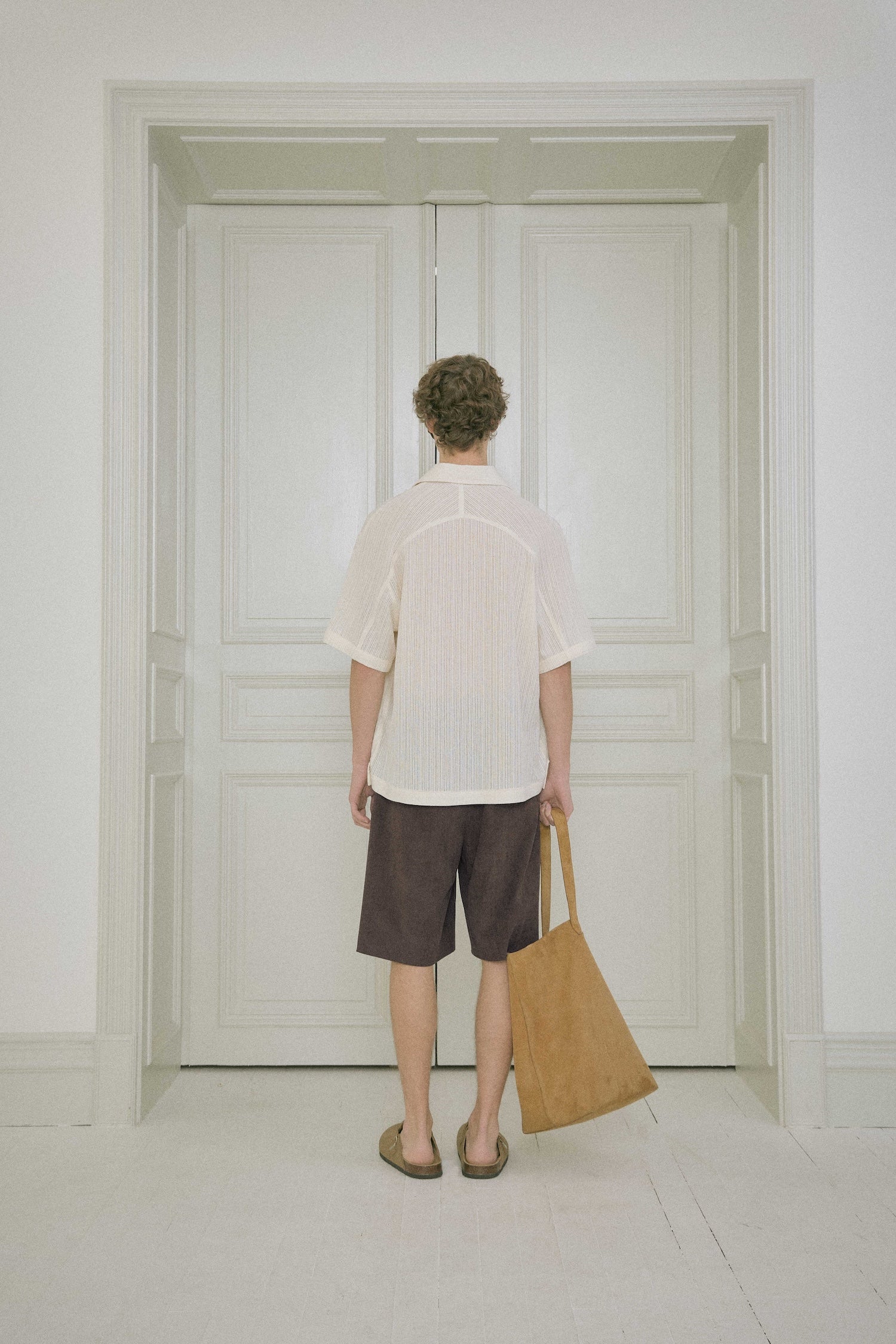 STU - Back Raglan Embo Stripe Shirt (Ivory) product image 3 | TRAB K-Fashion Australia