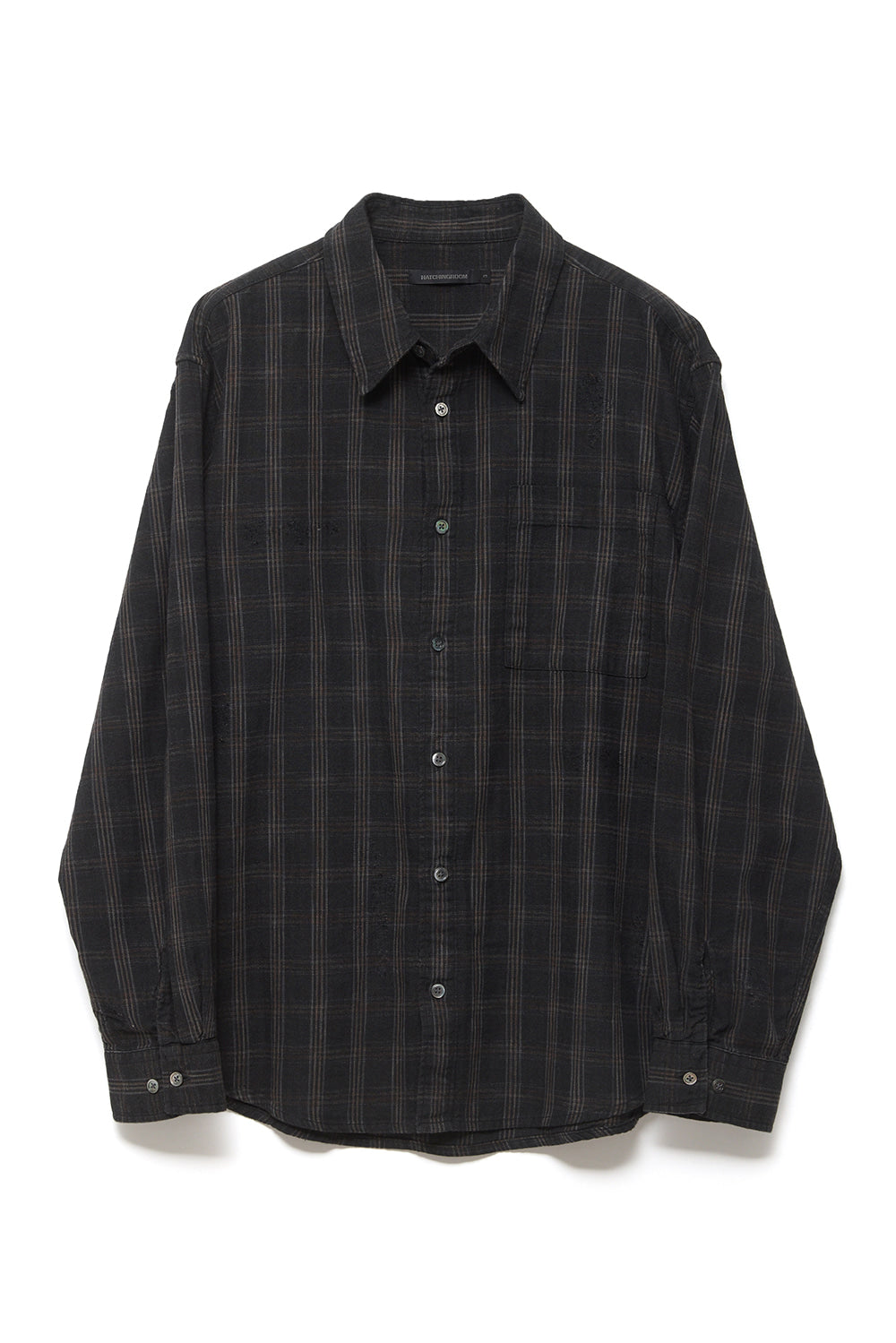Hatchingroom - Museum Shirt Herringbone Check (Over Dyed Charcoal) product image 1 | TRAB K-Fashion Australia