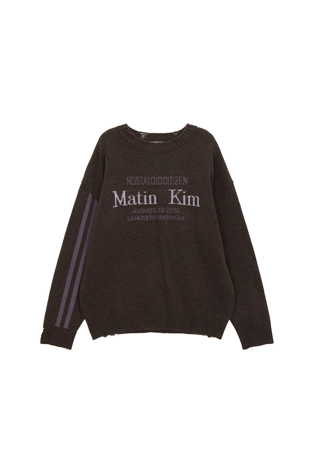 Matin Kim - Matin Sleeve Line Knit Pullover (Brown) product image 1 | TRAB K-Fashion Australia