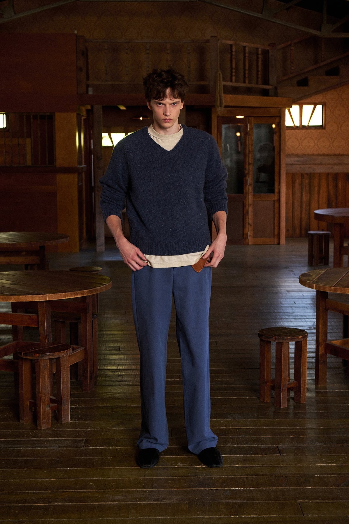 STU - Super Fine Wool V-neck Knit (Dark Blue) product image 5 | TRAB K-Fashion Australia