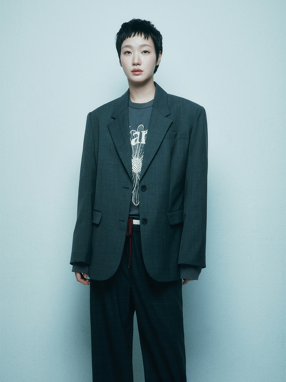 Mardi Mercredi - Wool Oversized Single Jacket (Charcoal) product image 1 | TRAB K-Fashion Australia