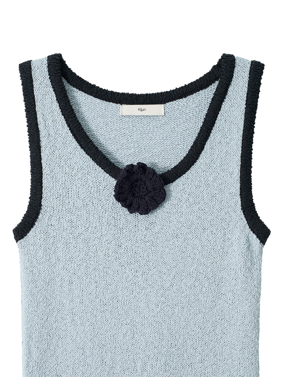 Kijun - Corsage Ruffle Knit Sleeveless (Sky Blue) product image 10 | TRAB K-Fashion Australia