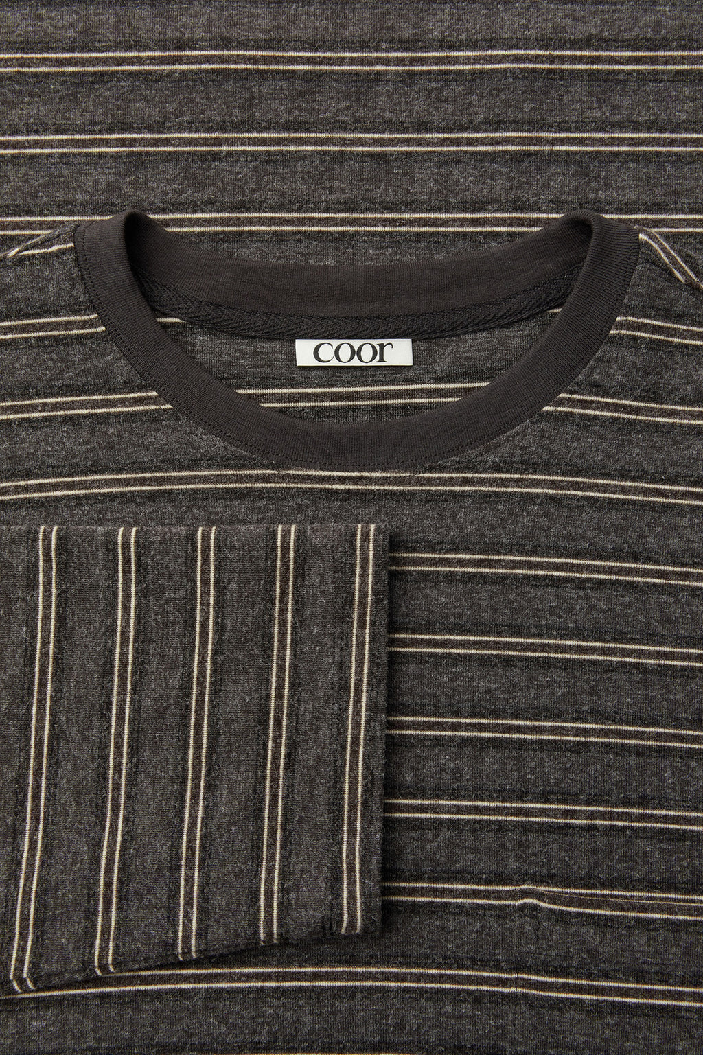 Coor - Soft Brushed Multi Pin Stripe T-Shirt (Charcoal) product image 5 | TRAB K-Fashion Australia