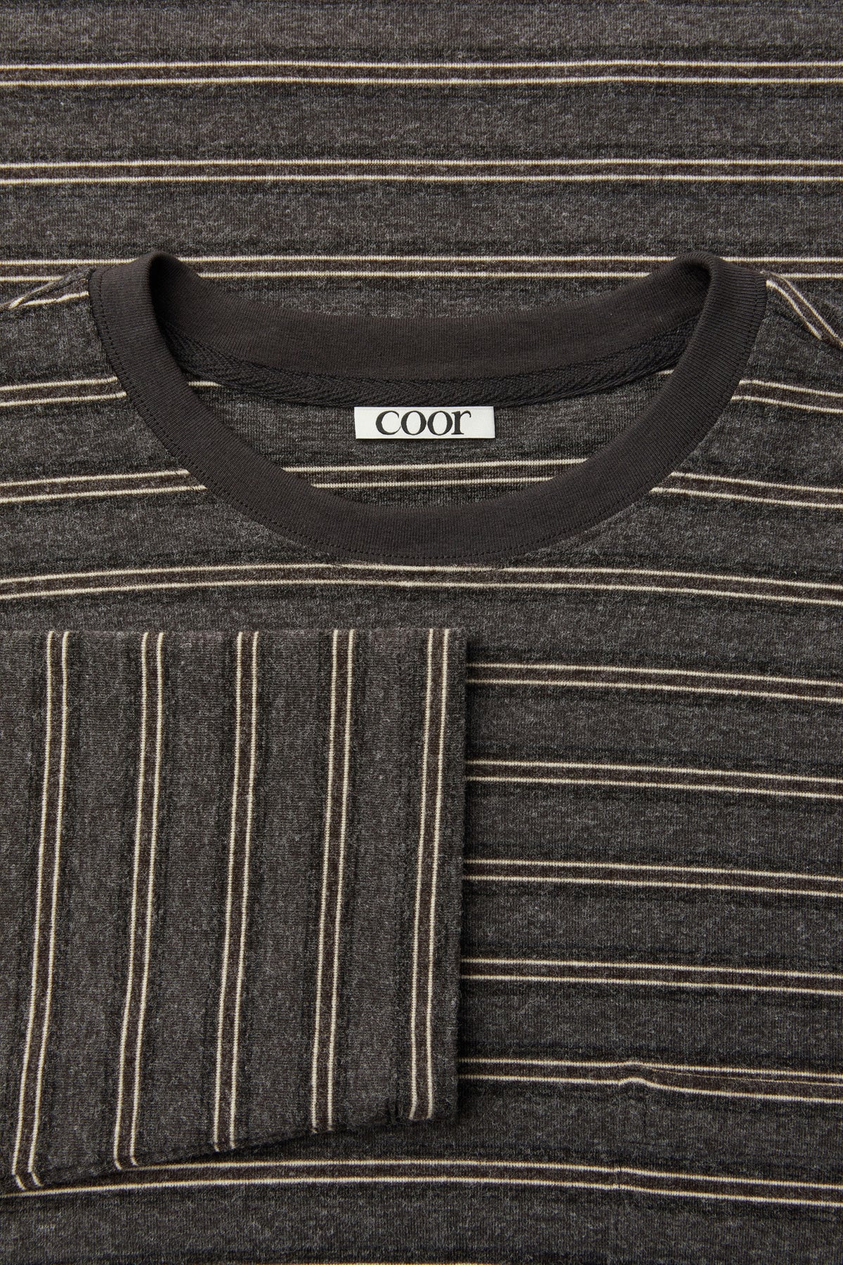 Coor - Soft Brushed Multi Pin Stripe T-Shirt (Charcoal) product image 5 | TRAB K-Fashion Australia
