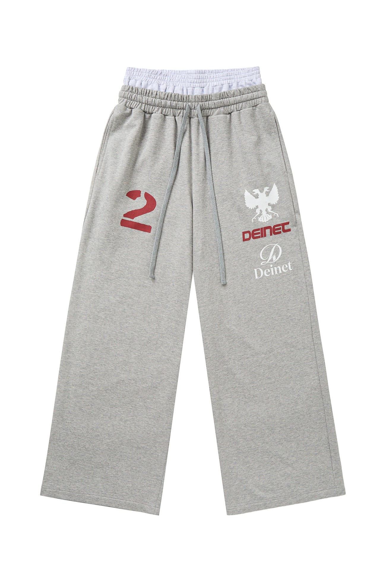Deinet - Layered 2 Graphic Sweatpants (Melange Grey) product image 7 | TRAB K-Fashion Australia